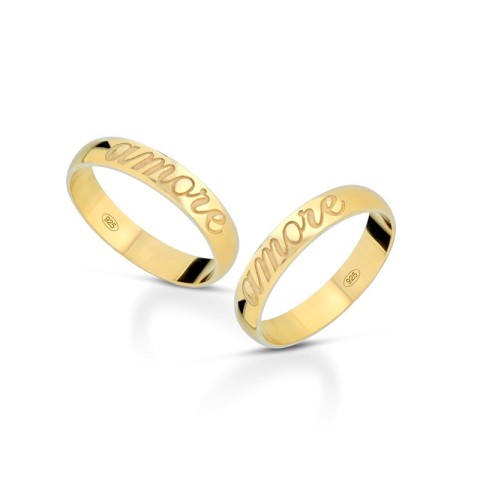 Fedine Amore in argento 925% placcate in oro giallo