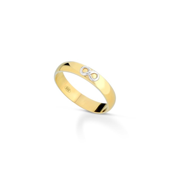 Fedine infinito in argento 925% placcate in oro giallo