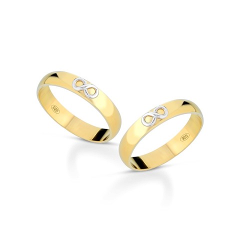 Fedine infinito in argento 925% placcate in oro giallo