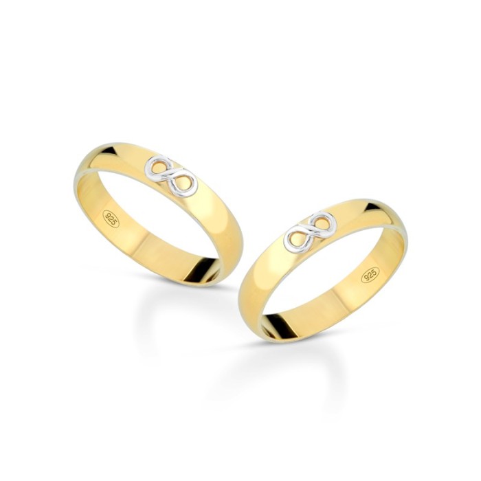 Fedine infinito in argento 925% placcate in oro giallo