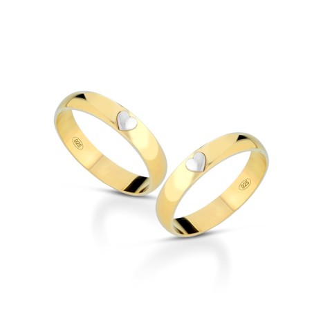 Fedine cuoricino in argento 925% placcate in oro giallo