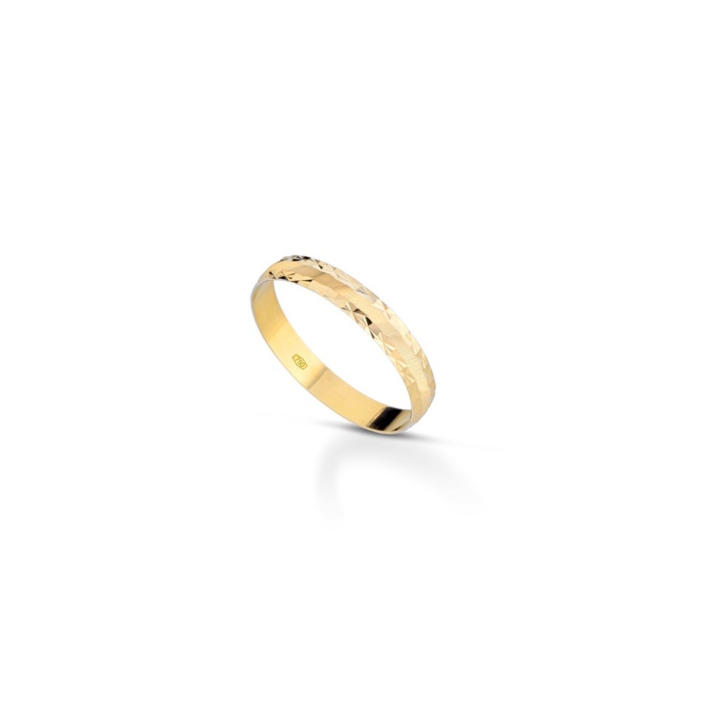 Fedine in oro giallo 18 carati incisioni omaggio trama slasch