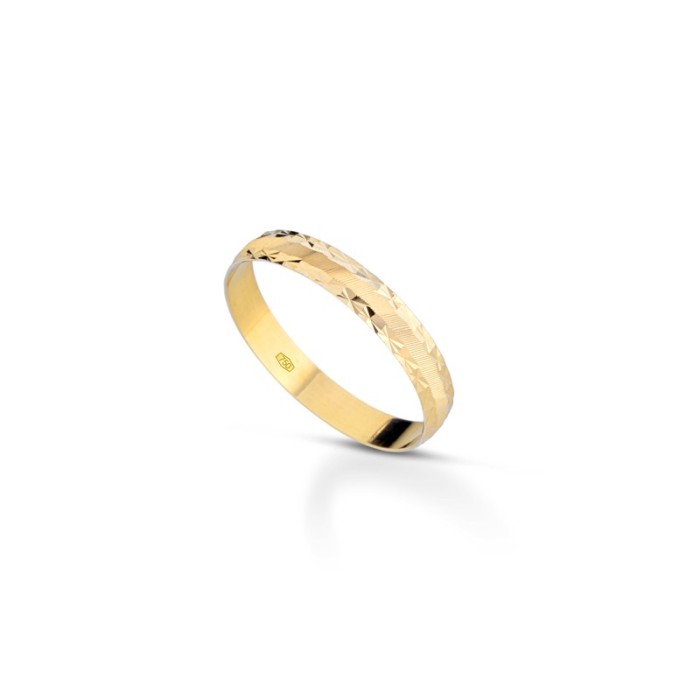 Fedine in oro giallo 18 carati incisioni omaggio trama slasch