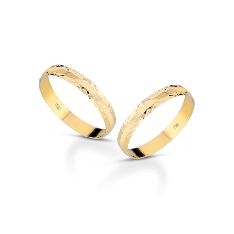 Fedine in oro giallo 18 carati incisioni omaggio trama slasch