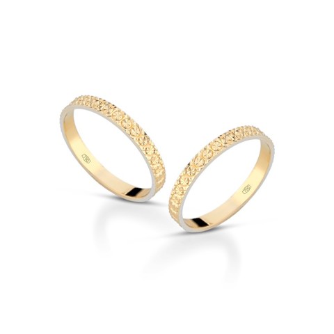 Fedine in oro giallo 18 carati incisioni omaggio trama ovalina