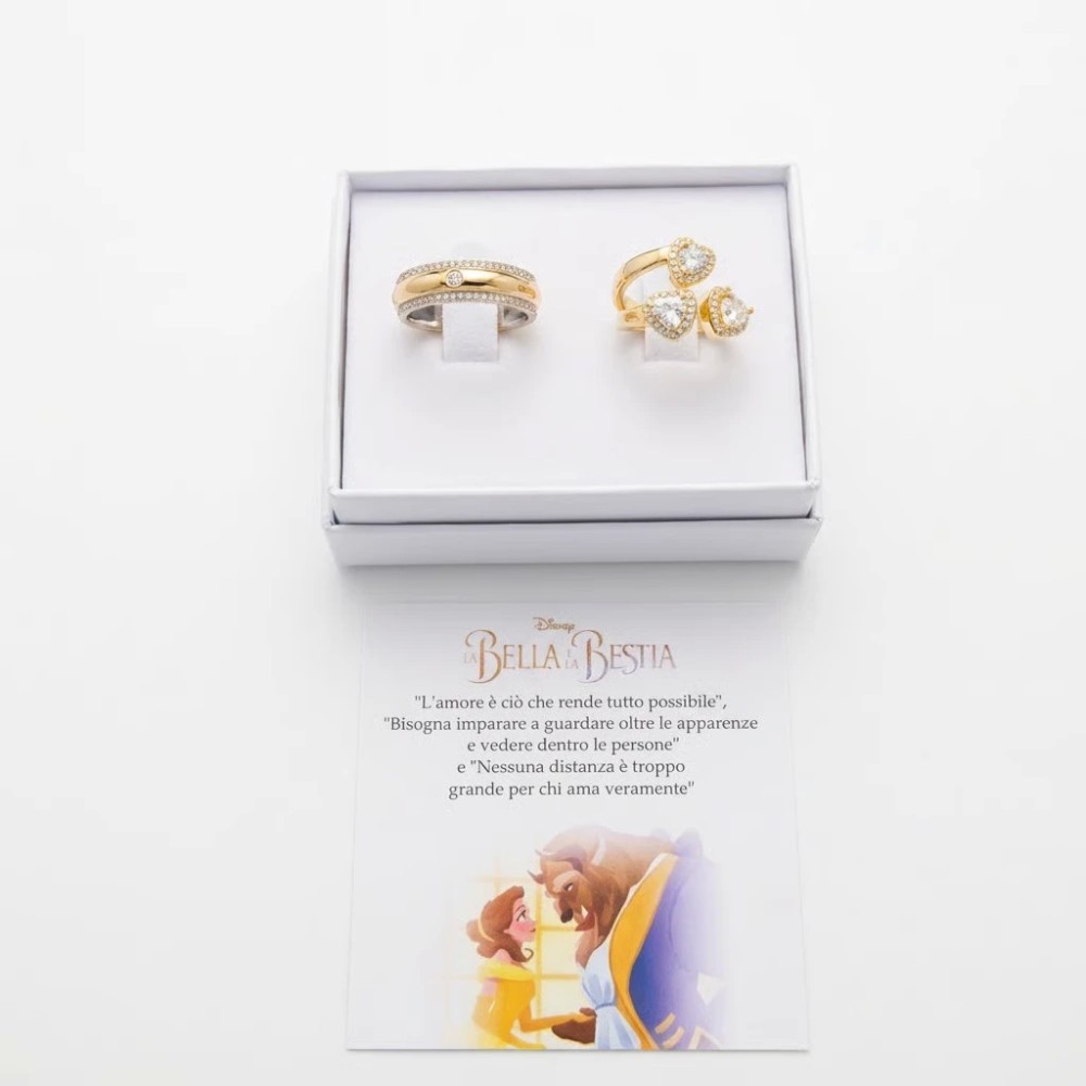 Coppia Anelli la Bella e la Bestia