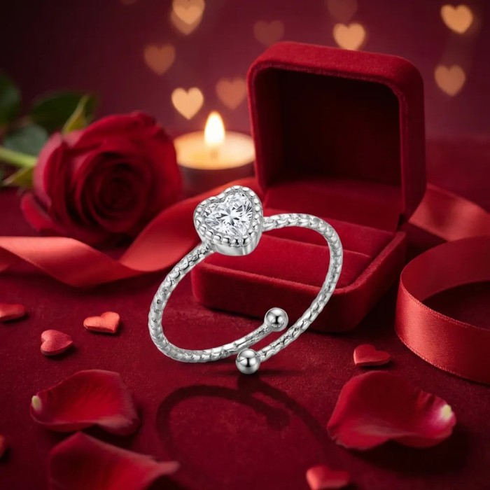 Anello Mini Love acciaio regolabile