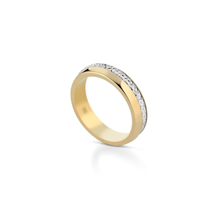 Fedine in argento 925% placcato oro BIANCO/GIALLO DIAMANTATE incisioni omaggio