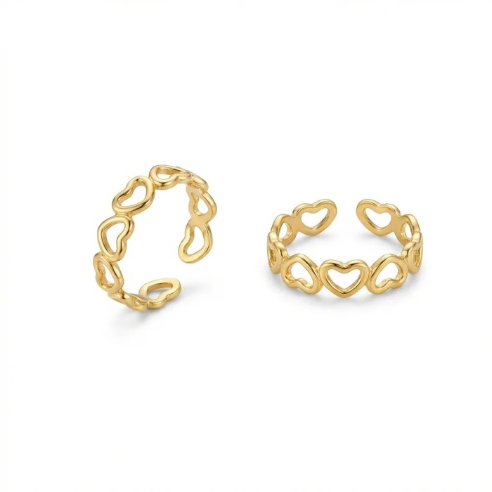 Coppia Anelli Mamma e Figlia Acciaio Regolabili Dorato/Argento