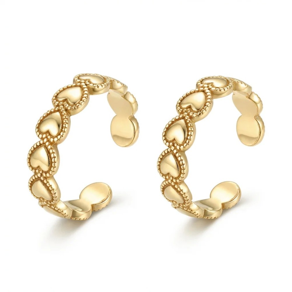 Coppia Anelli per Due Cognate Acciaio Regolabili Dorato/Argento