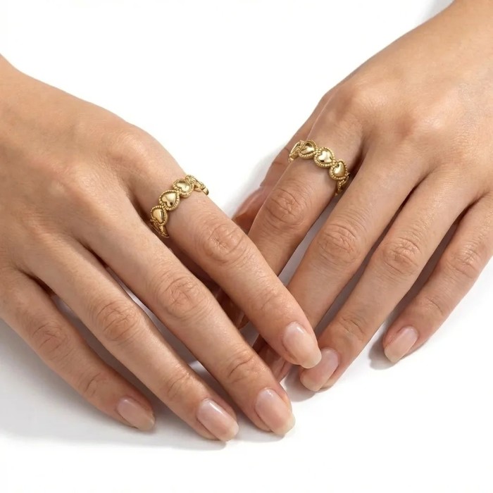 Coppia Anelli per Due Cognate Acciaio Regolabili Dorato/Argento