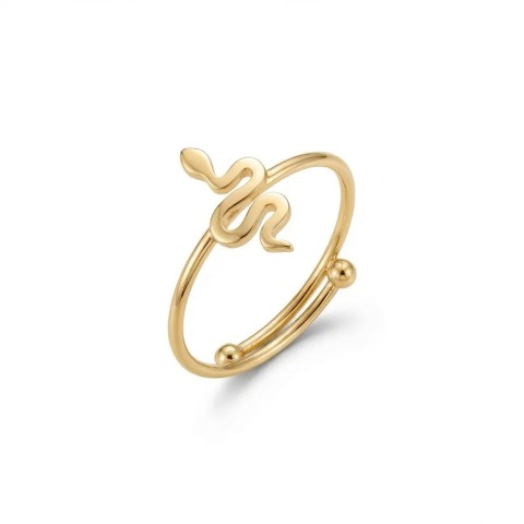 Coppia Anelli Mini Serpente Acciaio Regolabili Dorato/Argento