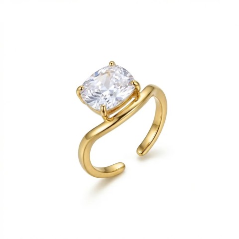 Anello Elisa Acciaio Regolabili Dorato/Argento