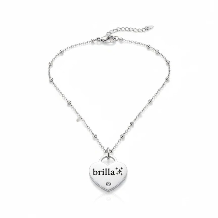 Collana personalizzabile cuore bicolore con punto luce