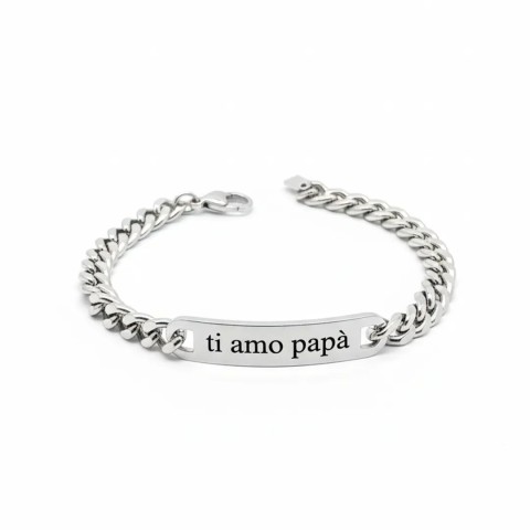 Bracciale uomo groumette personalizzabile in acciaio