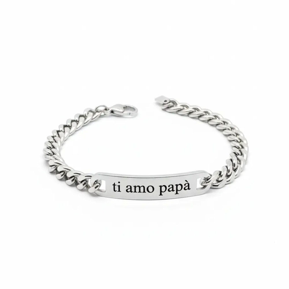Bracciale uomo groumette personalizzabile in acciaio