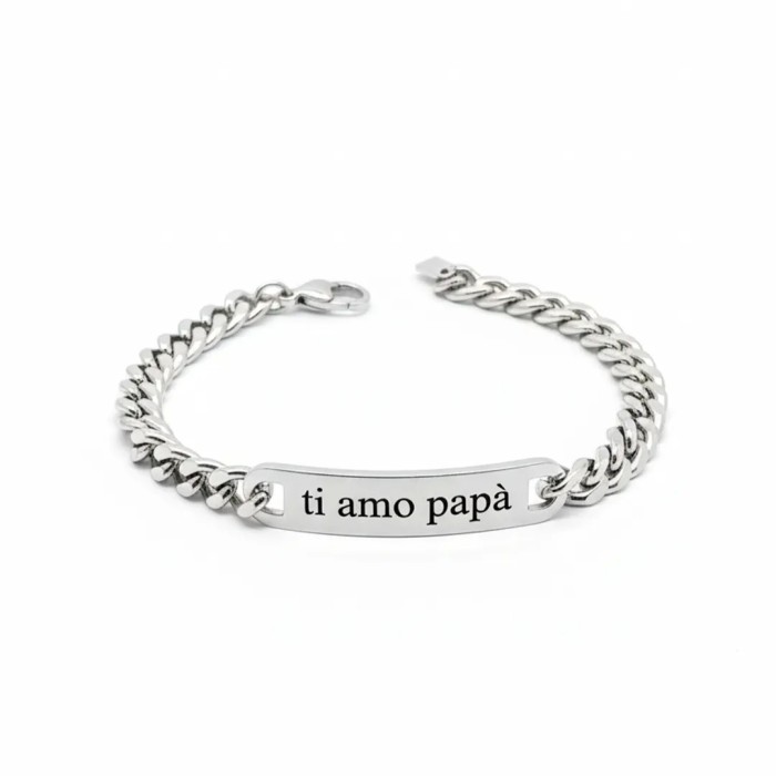 Bracciale uomo groumette personalizzabile in acciaio