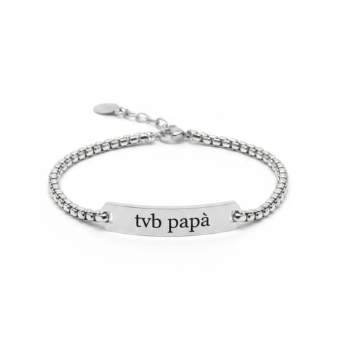 Bracciale uomo con targhetta personalizzabile in acciaio