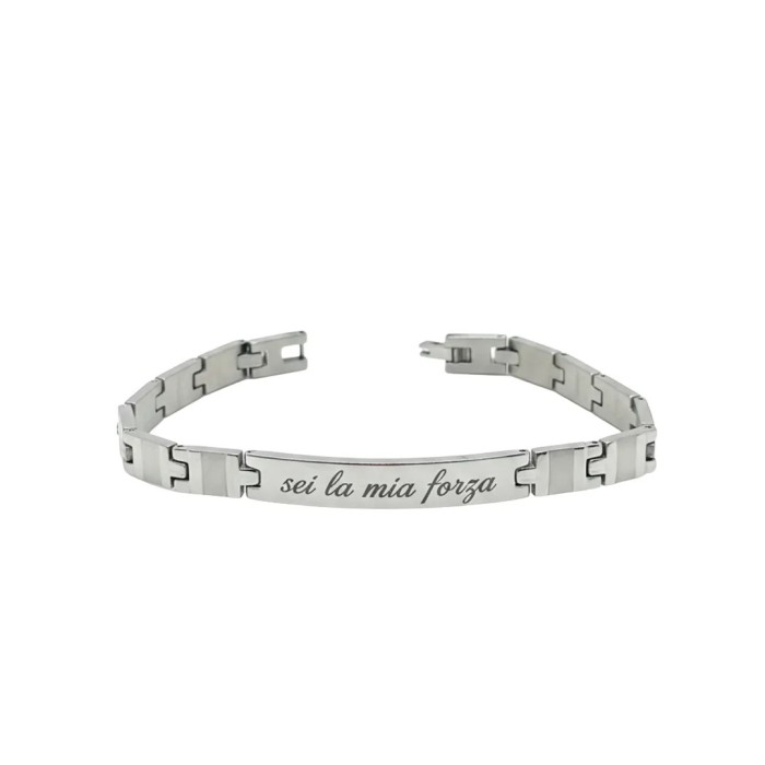 Bracciale uomo con maglia geometrica personalizzabile