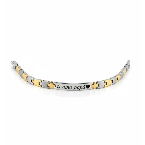 Bracciale uomo sottile bicolore personalizzabile