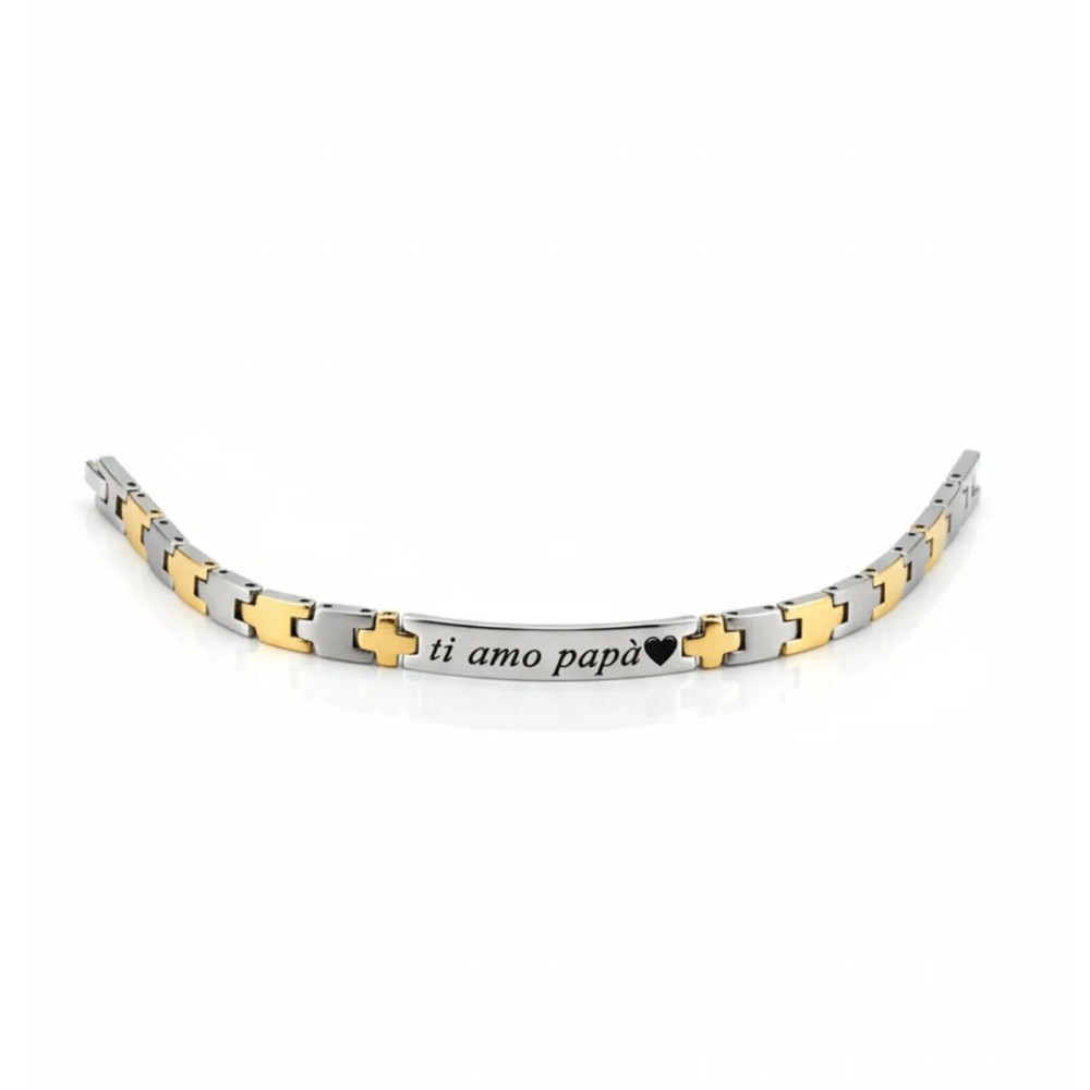 Bracciale uomo sottile bicolore personalizzabile