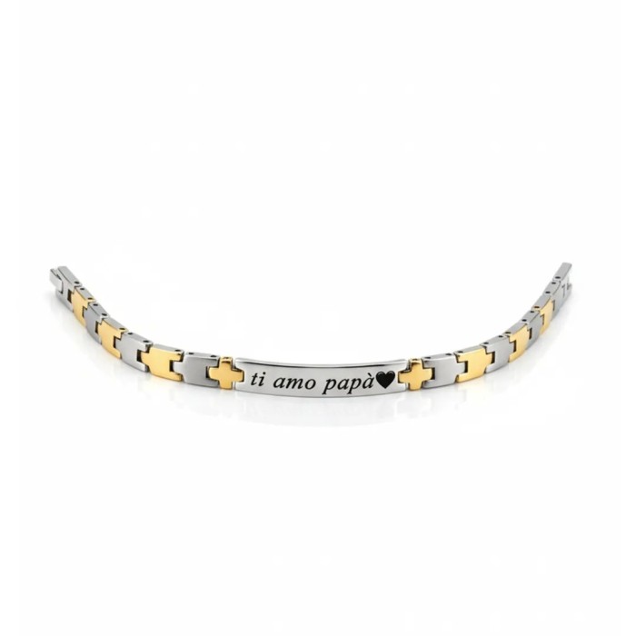 Bracciale uomo sottile bicolore personalizzabile