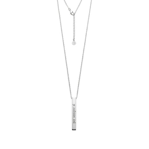 Collana Per sempre sì in acciaio con barra verticale