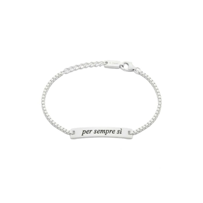 Bracciale Per sempre sì con placchetta in acciaio Argento/Oro