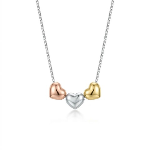 Collana 3 Cuori in Acciaio