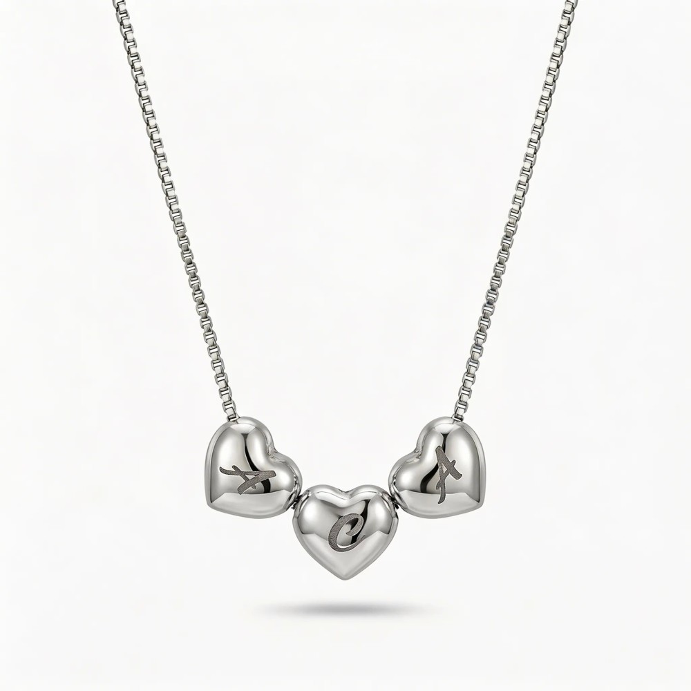Collana 3 Cuori in Acciaio