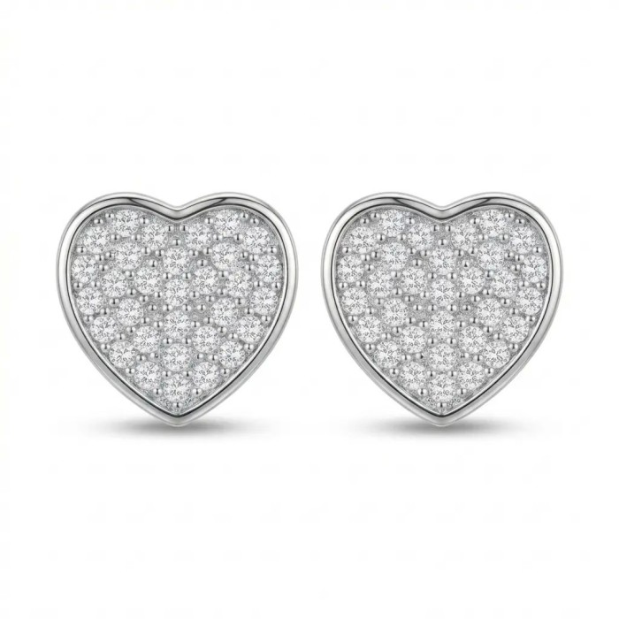 Orecchini Cuore Pavé in Bijoux