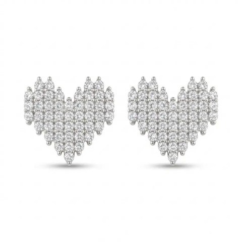 Orecchini Cuore Maxi Pavé in Bijoux