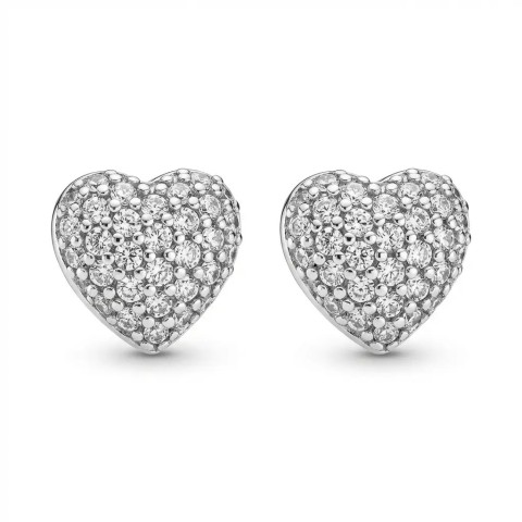 Orecchini Cuore Pavé Mini in Acciaio e Bijoux