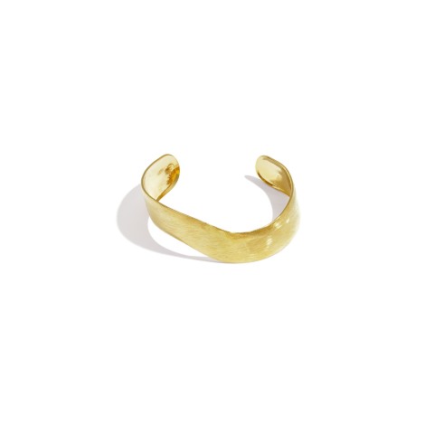 Bracciale Rigido Duna Gold | Design Ondulato e Finitura Satinata