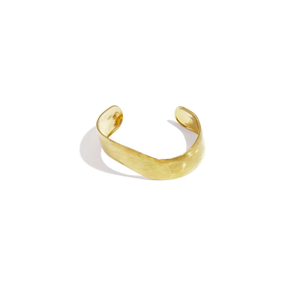 Bracciale Rigido Duna Gold | Design Ondulato e Finitura Satinata
