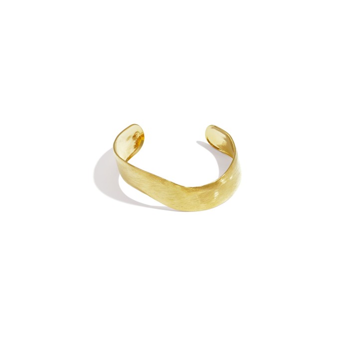 Bracciale Rigido Duna Gold | Design Ondulato e Finitura Satinata