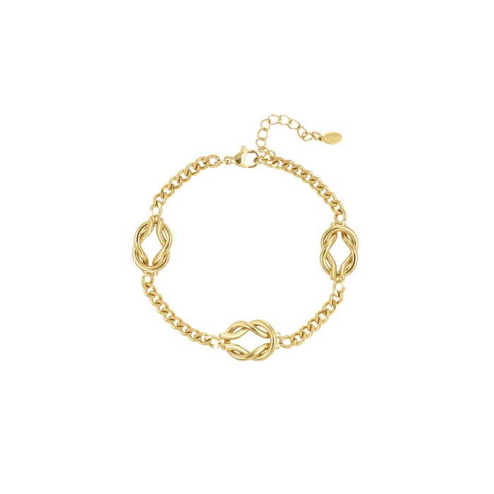 Bracciale Nodo Groumette in Oro | Design Intrecciato in Acciaio