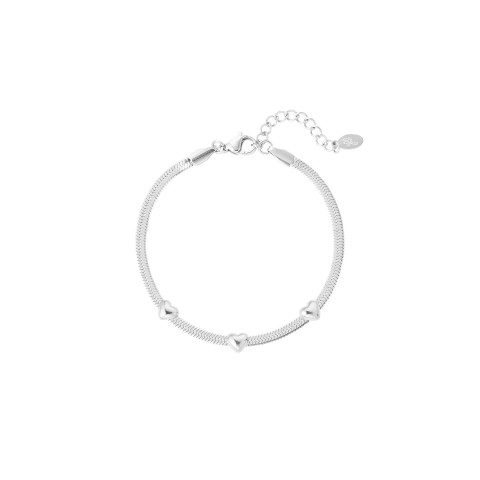 Bracciale Snake Love | Maglia Piatta Snake Con Cuori