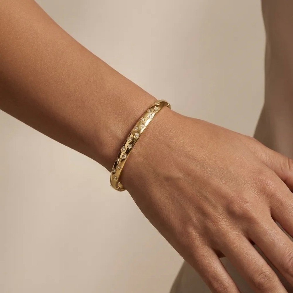 Bracciale Rigido Costellazione d'Amore | Oro con Stelle e Cuori