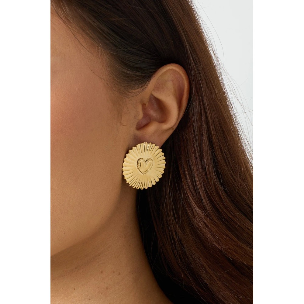 Orecchini Moneta con Cuore Centrale | DoniPreziosi