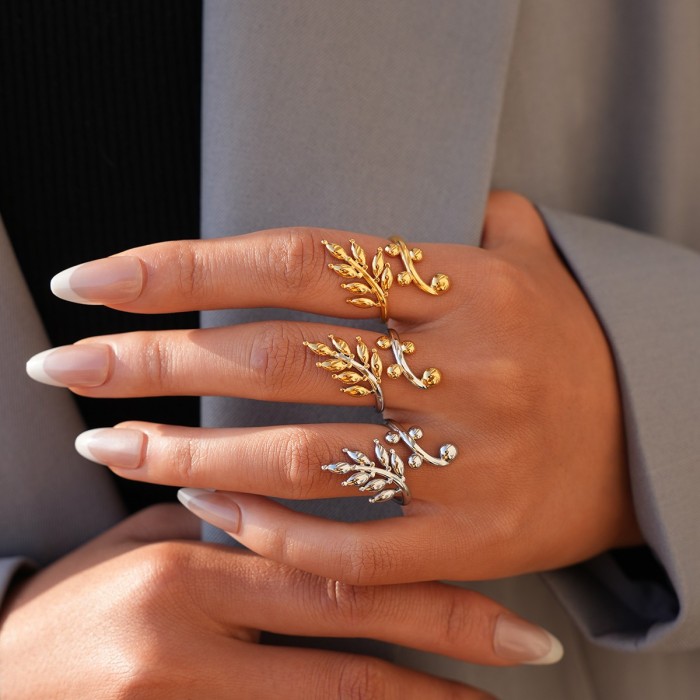 Anello Ramo d'Olivo | Gioielli Organici Sovrapponibili