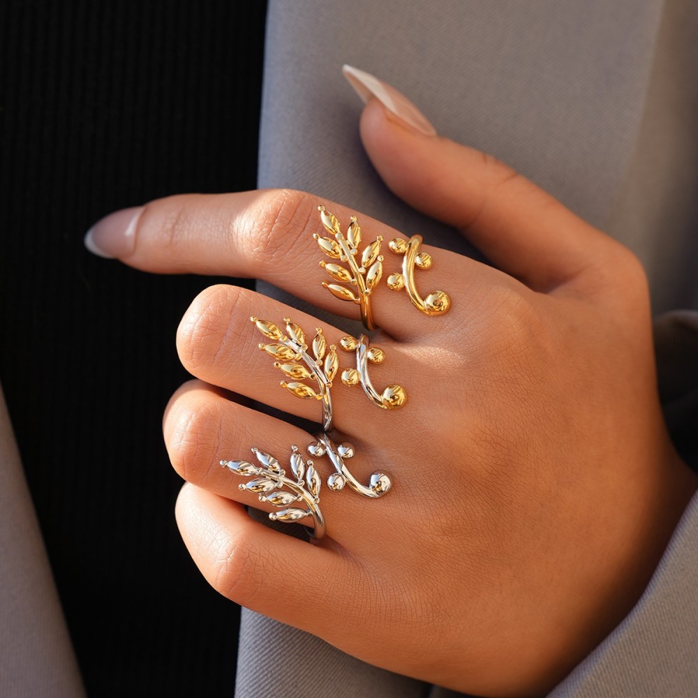 Anello Ramo d'Olivo | Gioielli Organici Sovrapponibili