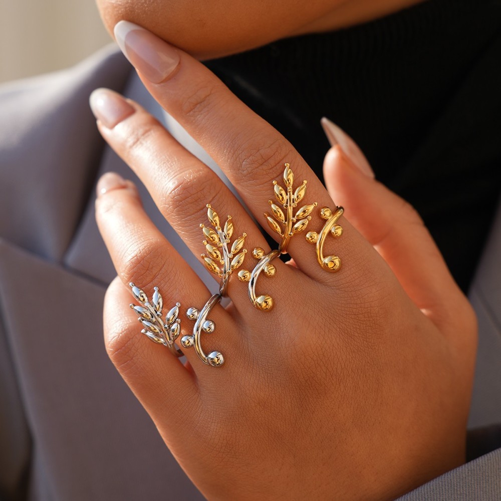 Anello Ramo d'Olivo | Gioielli Organici Sovrapponibili