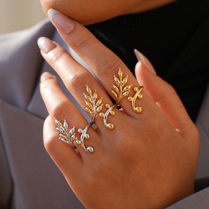 Anello Ramo d'Olivo | Gioielli Organici Sovrapponibili