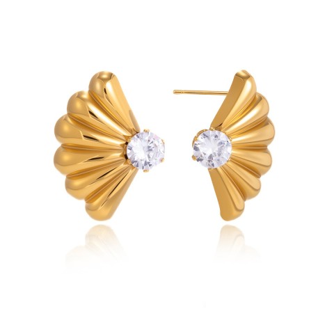 Orecchini Ventaglio Oro "Aura di Venere" con Cristallo | Gioielli Donna