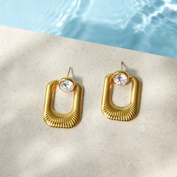 Orecchini Rettangolari Oro "Eclissi Mediterranea" | Design Plissé