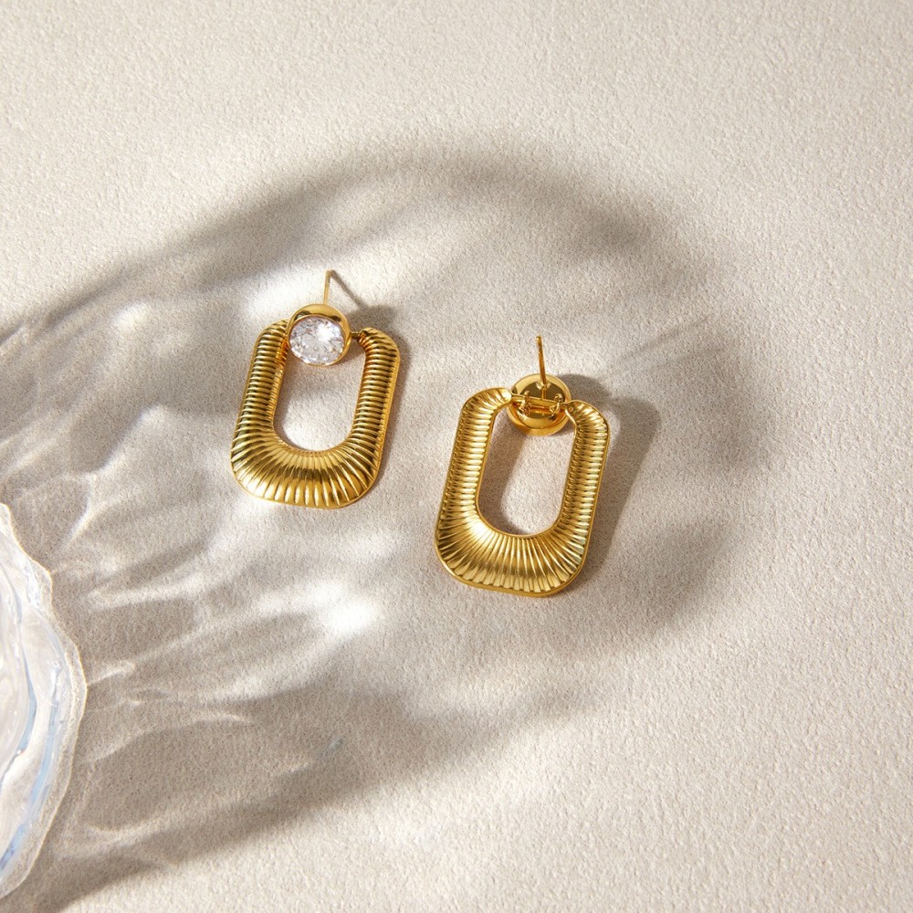 Orecchini Rettangolari Oro "Eclissi Mediterranea" | Design Plissé