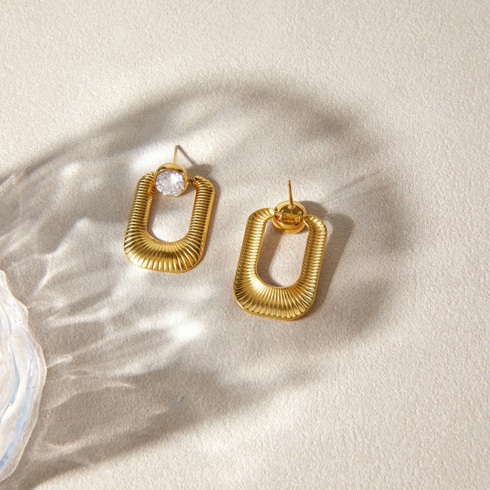 Orecchini Rettangolari Oro "Eclissi Mediterranea" | Design Plissé