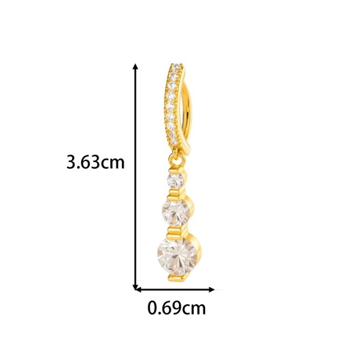 Piercing Ombelico Clicker Oro con Trio di Zirconi | DoniPreziosi