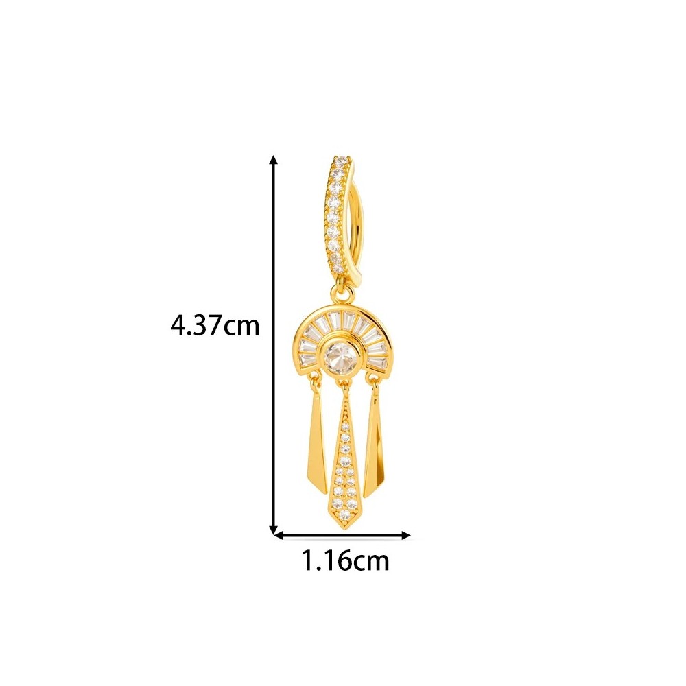 Piercing Ombelico Oro Art Déco con Pendenti e Zirconi | DoniPreziosi